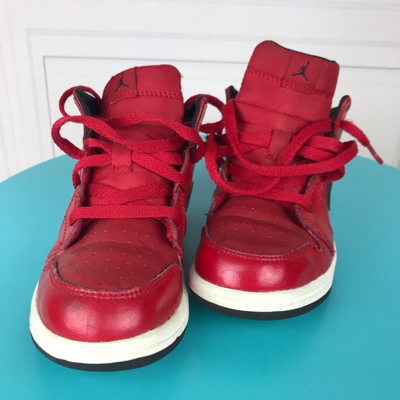 Kids Retro Jordan 1 Nike Sneaker Boys Red Size 10C - Picture 3 of 6